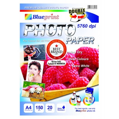 BLUEPRINT Double Sided Photo Paper Size A4 150gsm BP-DSGA4150 Isi 20 Lembar